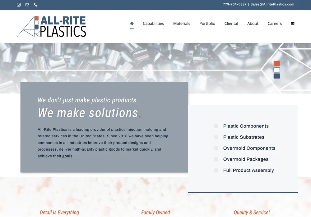 All Rite Plastics Website Design web design