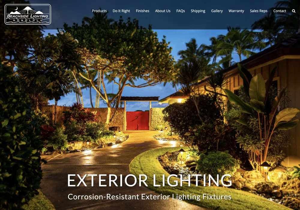 Beachdside Lighting Website Design web design