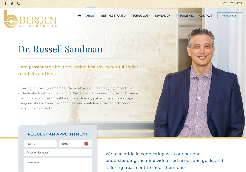 Bergen Orthodontics Website Design web design