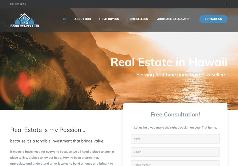 Bobs Realty Hub Website Design web design