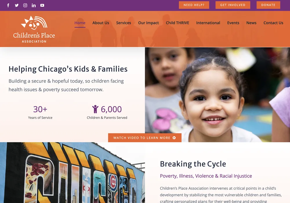 Childrens Association Website Design web design