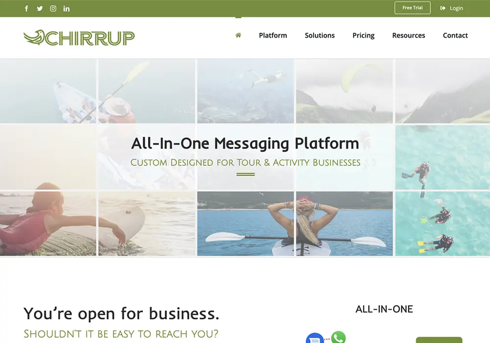Chirrup Chat Website Design web design