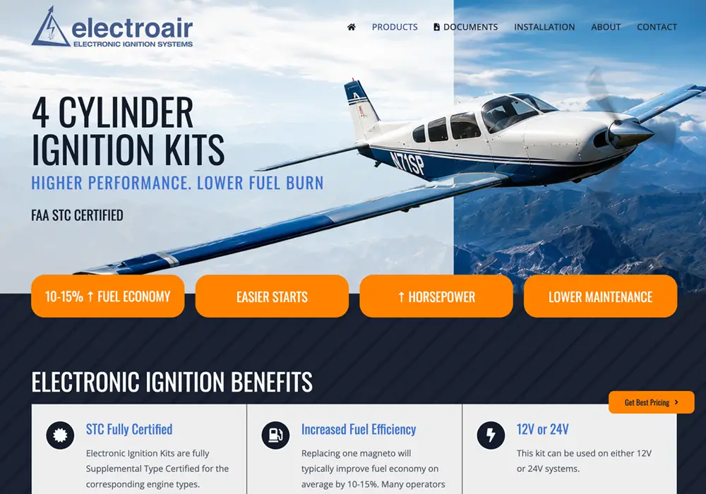 Electroair Website Design Examples web design
