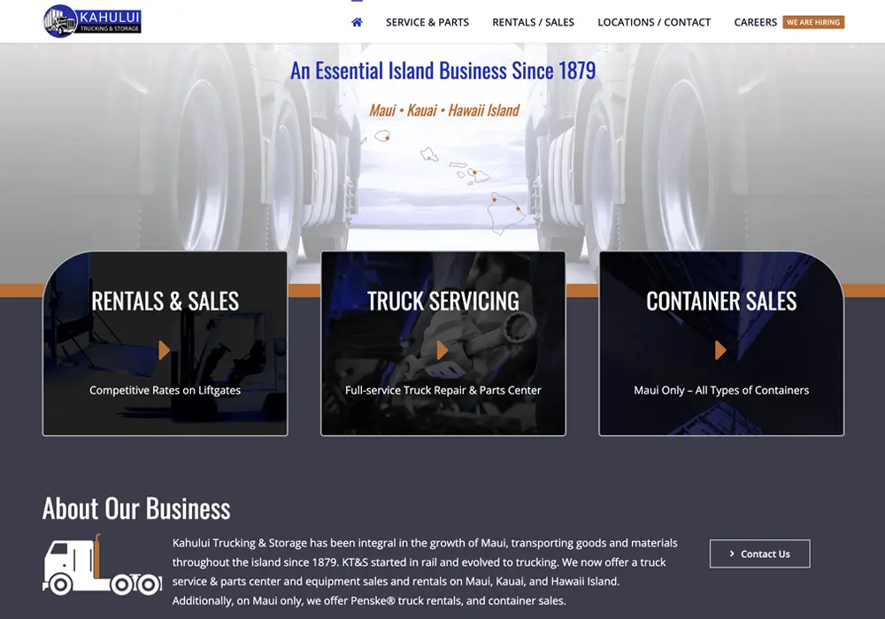 Kahului Trucking Website Design web design