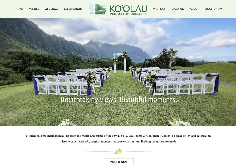 Ko'olau Ballrooms Website Design web design