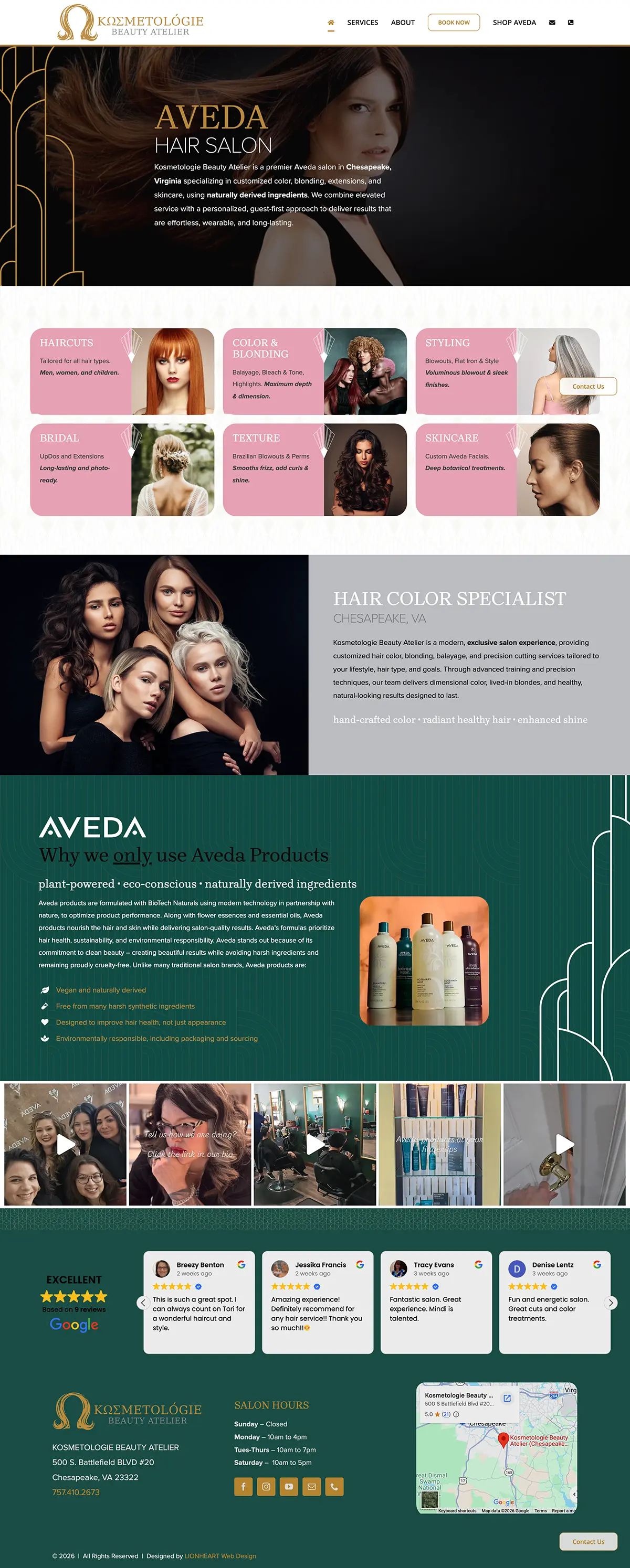 Kosmetologie Beauty Atelier Web Design Homepage Full