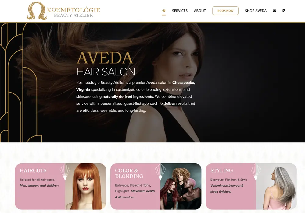 Kosmetologie Beauty Atelier Website Design Homepage web design