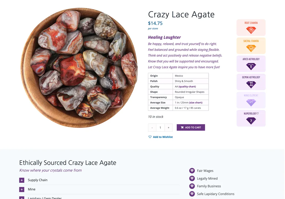 Moonrise Crystals Website Design web design