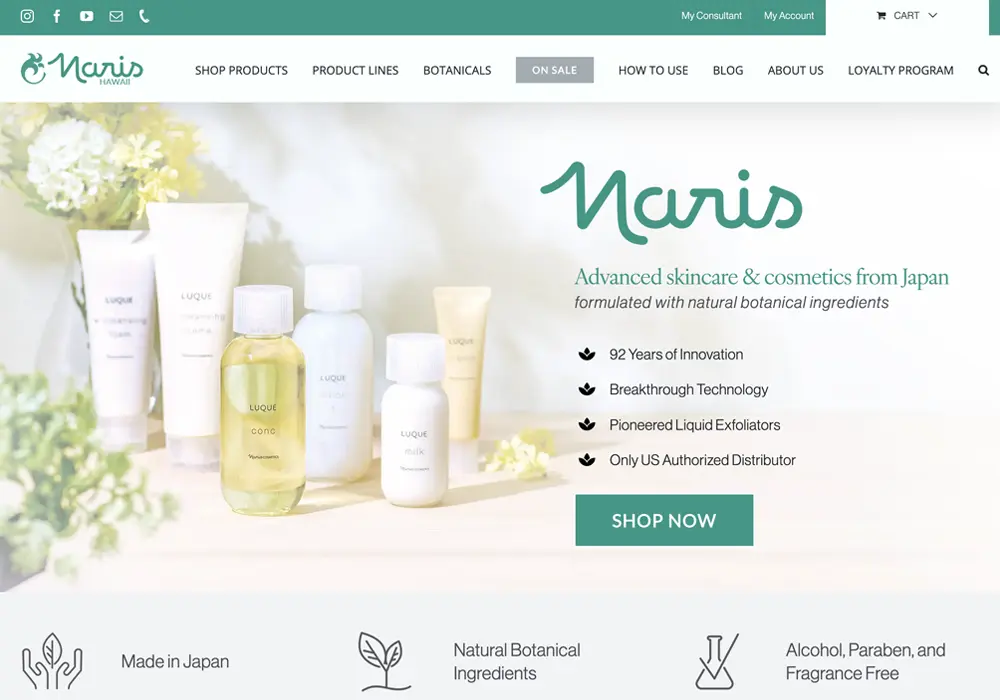 Naris Hawaii Website Design web design