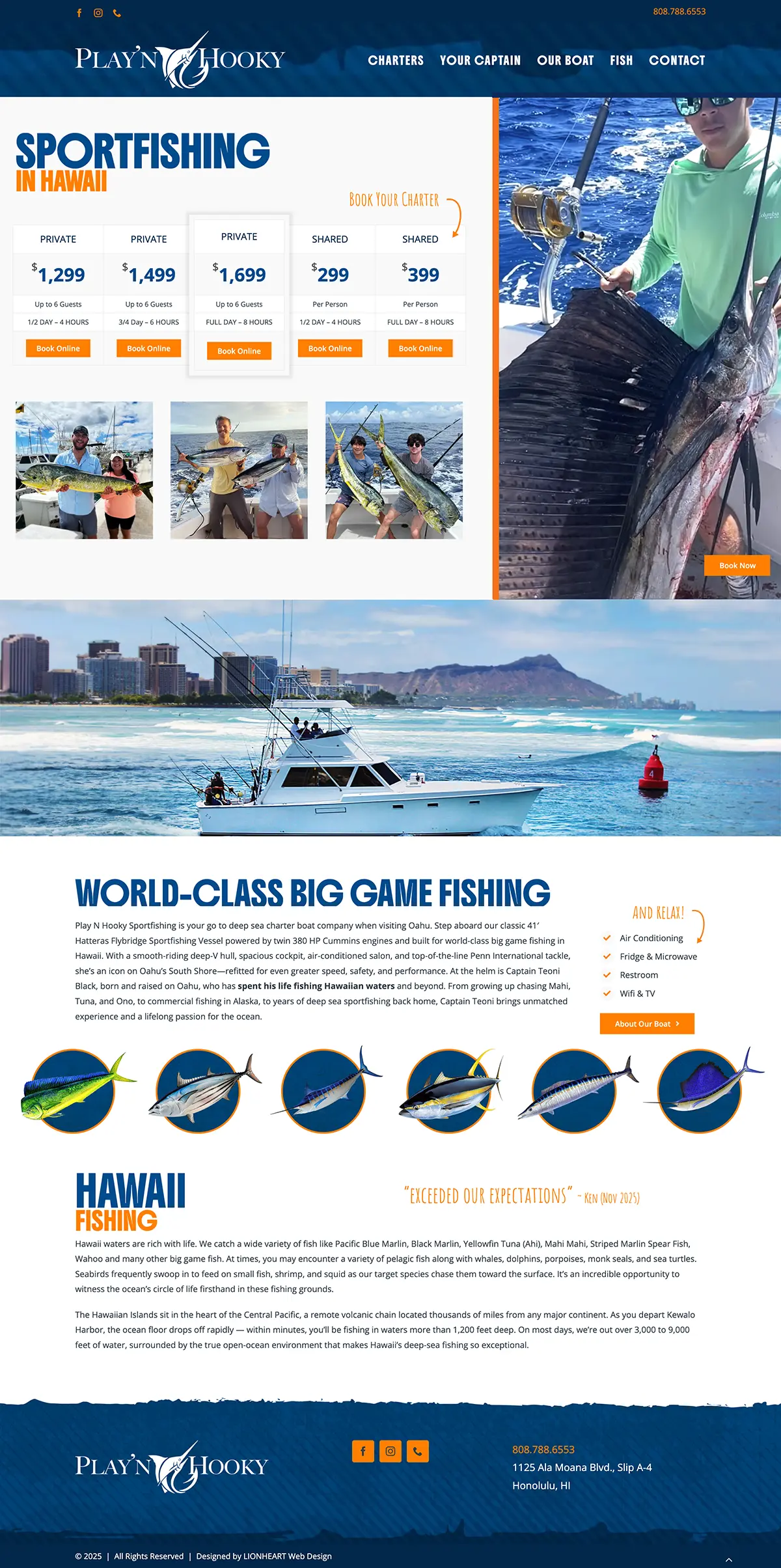 Playn Hooky Sportfishing Website Design Homepage Playn Hooky Sportfishing Website Design Homepage