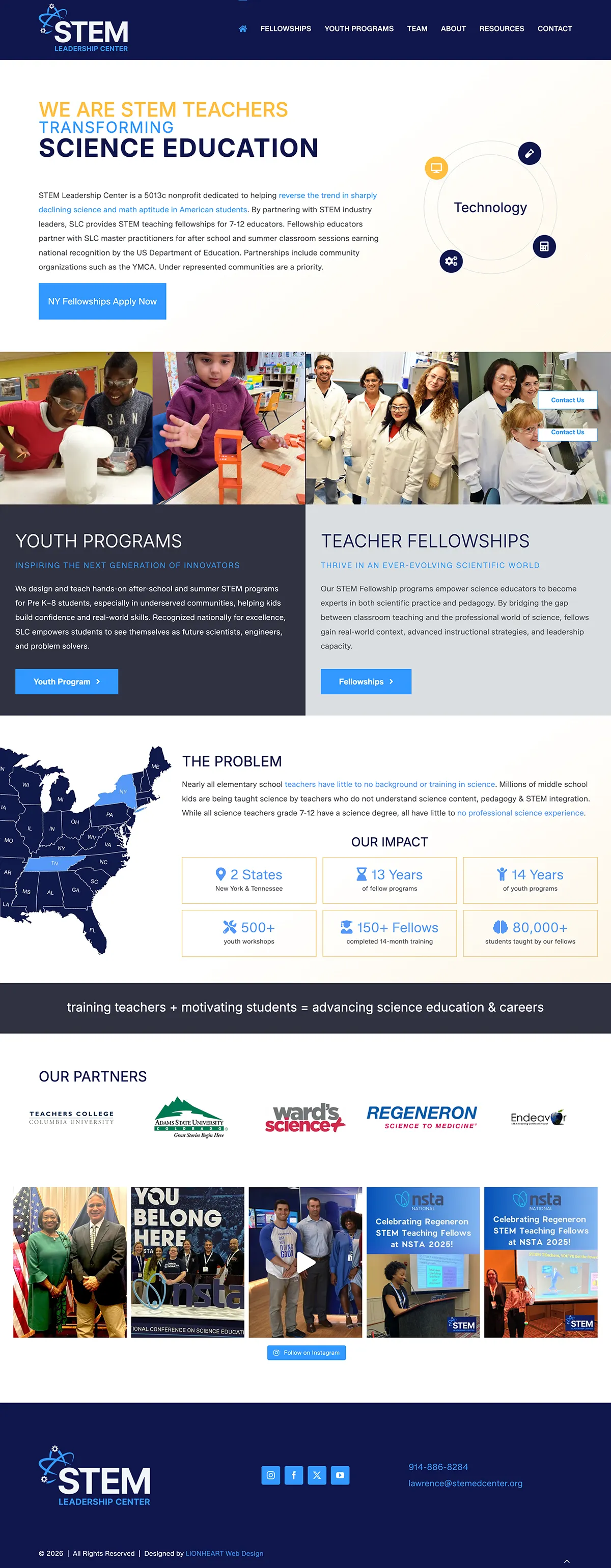 Stem Leadership Center Homepage Design