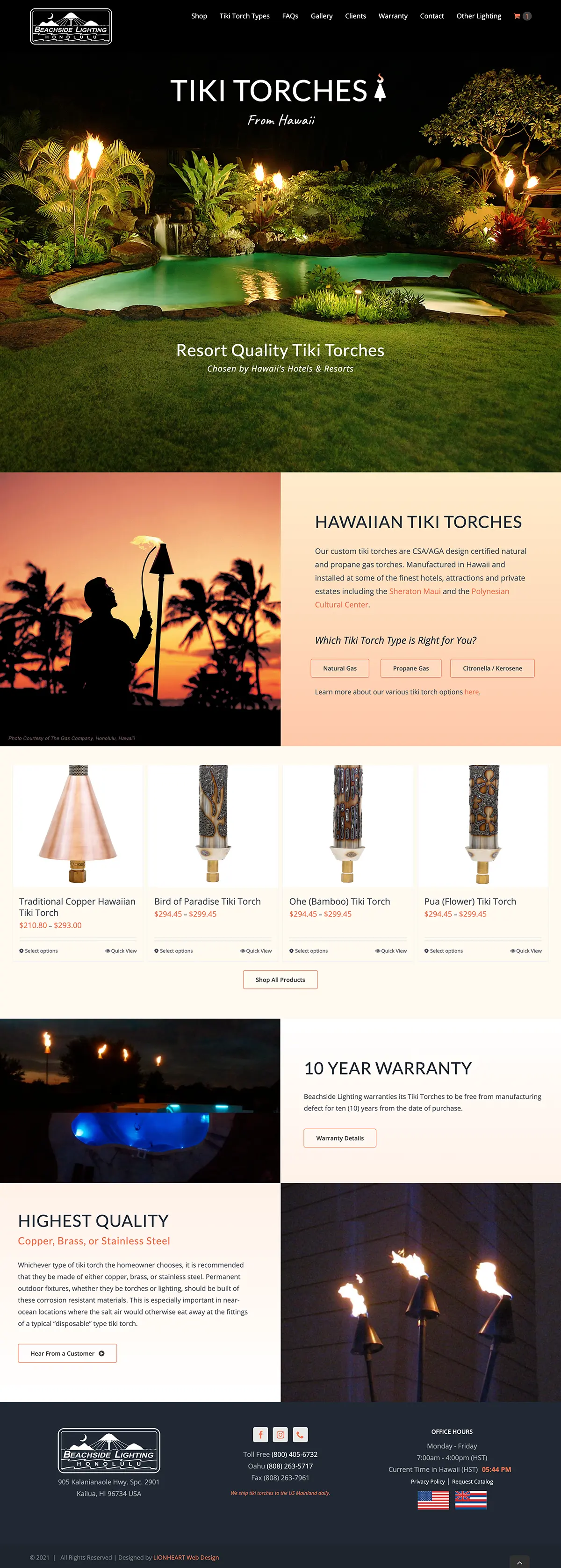 Tiki Torches Homepage Web Design Tiki Torches Homepage Web Design