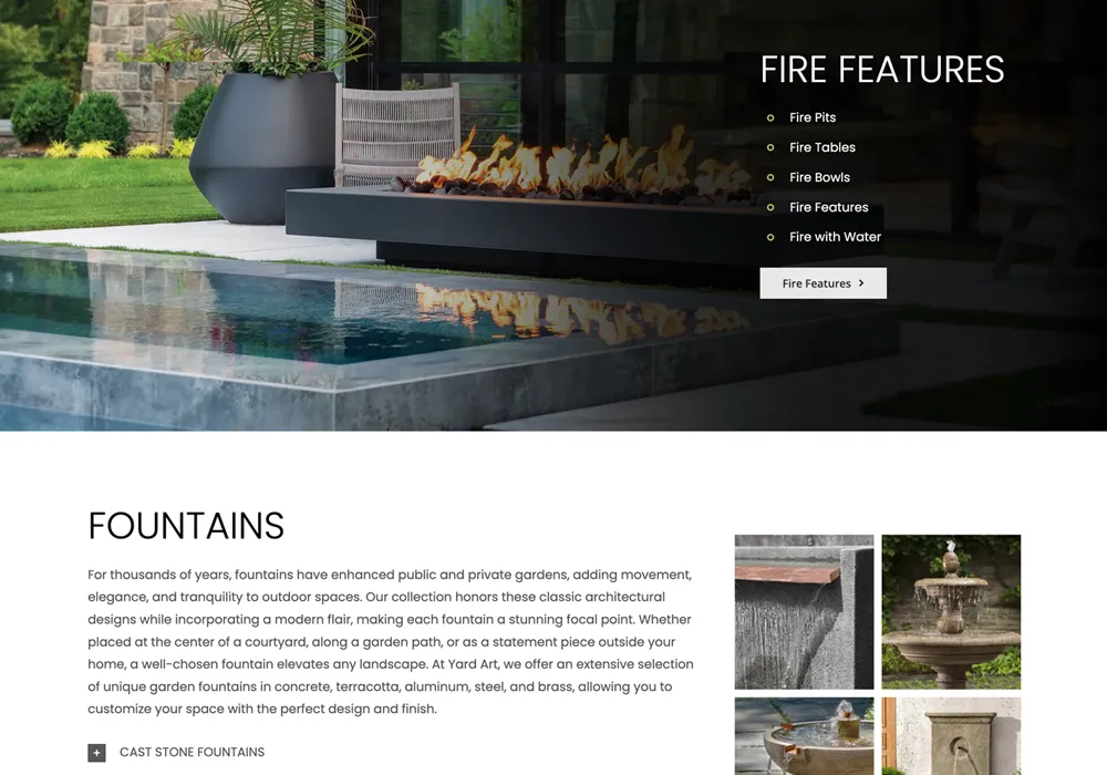 Yard Art Website Design web design
